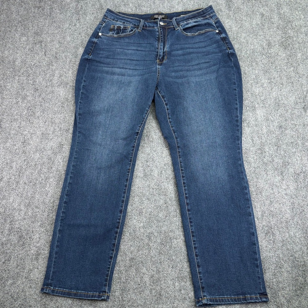 Judy Blue Jeans Women's 18W (Fits 34x28) Dark Blue Boyfriend Sorbtek Stretch